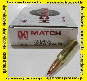 BOITE 20 CARTOUCHES HORNADY 338 LAPUA MAGNUM 285GR ELD MATCH 82300