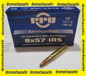 1 boite de 20 cartouches Partizan de calibre 8x57 JRS, 196 grains SP