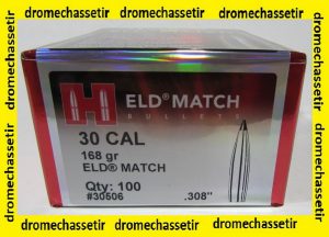 boite 100 Ogives HORNADY ELD-Match, 168grains, cal 308, ref 30506