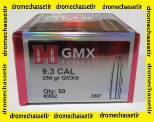 boite de 50 ogives Hornady GMX cal 9,3 poids 250 grains ref 3562
