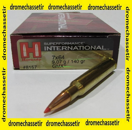 Boite 20 Cartouches Hornady Superformance, 7x64 , 140 grains GMX 8157