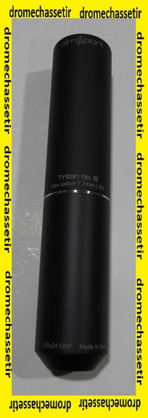 silencieux Aim sport Triton N°5, filetage 5/8x24, cal 7,7mm, Noir