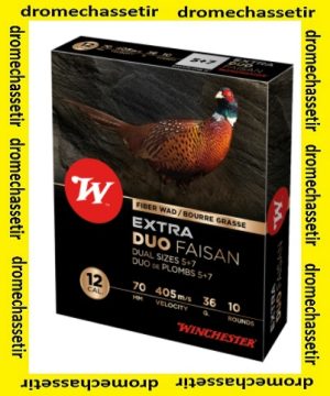 boite 10 cartouches Winchester EXTRA DUO, cal12/70, 36 grammes, plombs 5 et 7