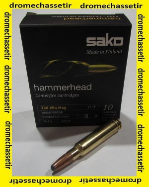 boite 10 cartouches 338 win mag Sako Hammerhead, 250 grains
