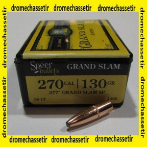 Boite 50 ogives Speer cal 277 en130 grains Grand Slam Soft Point, ref 1465