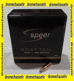 Boite 100 ogives Speer cal 7mm en 160 grains BTSP, ref 1634