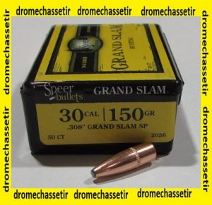 Boite 50 ogives Speer Grand slam cal 30 en 150 grains , ref 2026