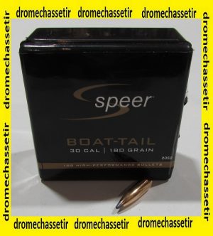 Boite 100 ogives Speer cal 30 en 180 grains BTSP, ref 2052