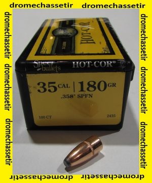 Boite 100 ogives Speer cal 358 en 185 grains Hot Cor SP round nose, ref 2435