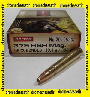 boite de 20 cartouche Norma , Oryx, 300 grains cal 375 H&H Magnum