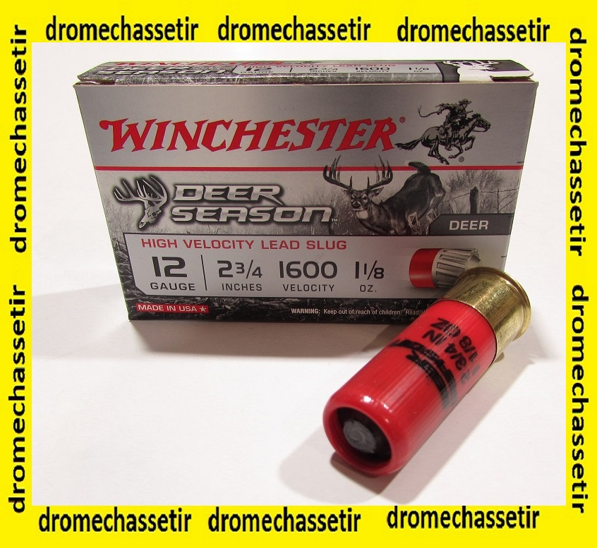 boite 5 cartouches Slug Winchester Deer season cal 12/70, 35 grammes