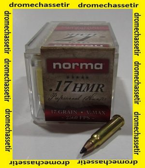 boite 50 cartouches NORMA calibre 17HMR, Vmax 17 grains