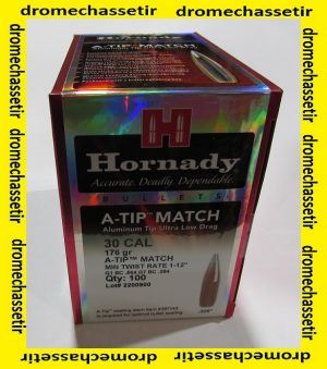 BOITE DE 100 OGIVES HORNADY A-TIP MATCH 30/308 176GR ref 30717