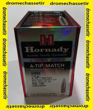 BOITE DE 100 OGIVES HORNADY 6MM 243 110GR A-TIP 24531