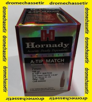BOITE DE 100 OGIVES HORNADY A-TIP MATCH 7MM/284 166GR ref 2836