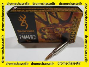 Boite 20 cartouches 7mm Remington Magnum, Browning BXC 155 grains