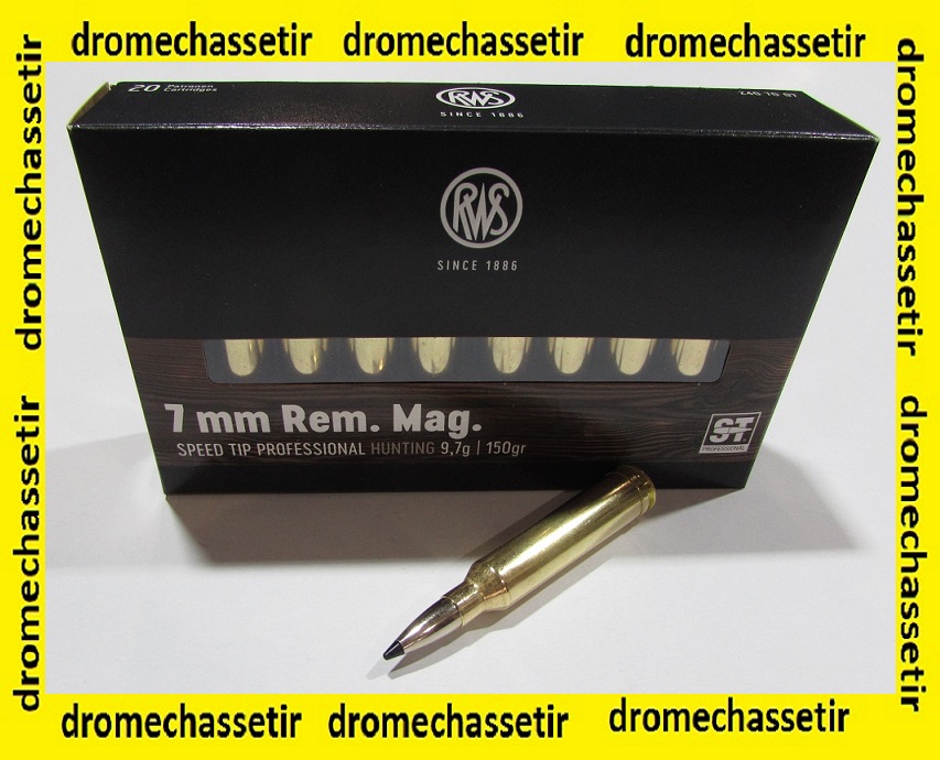 Boite 20 cartouches 7mm Remington Magnum, RWS Speed Tip Pro 150 grains