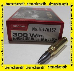 boite de 20 cartouches Norma diamond line Match, cal 308 winchester , 168 grains