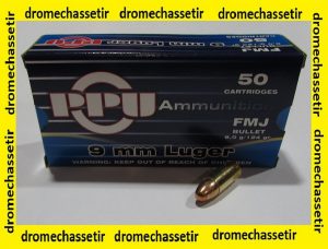 boite 50 cartouches Partizan cal 9x19 luger 124 grains FMJ