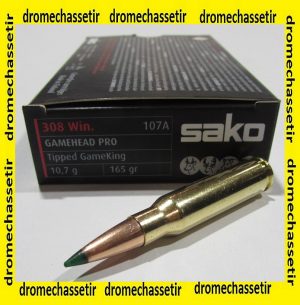 Boite 20 cartouches SAKO 308 Winchester 165 grains GAMEHEAD PRO