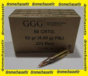 Boite de 50 Cartouches GGG, cal 223 Rem, 62 grains FMJBT