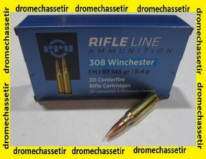boite de 20 cartouches de calibre 308 winchester , Partizan 145 grains FMJBT