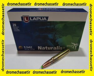 boite de 20 cartouches cal 9.3x62 LAPUA Naturalis, 250 grains