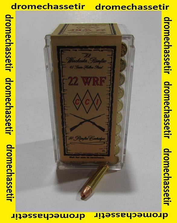 boite de 50 cartouches 22 WRF, CCI Jacketed Hollow Point 45 grains