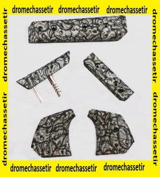 kit de remplacement custom pour crosse AT-ONE grey skull,GREY SKULLS DIP TARGET AT-ONE COMPONENT SET