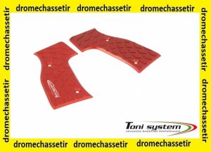 plaquette aluminium Vibram pour poignee IMAR rouge