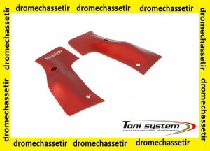 plaquette aluminium X3D pour poignee IMAR rouge