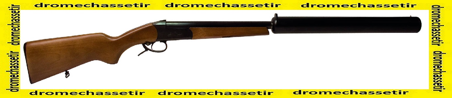 Fusil monocoup Baikal IJ18E , cal 12/76, crosse bois, canon silencieux