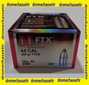 boite 50 ogives Hornady FTX , cal 44, poids 265 grs ref 4305