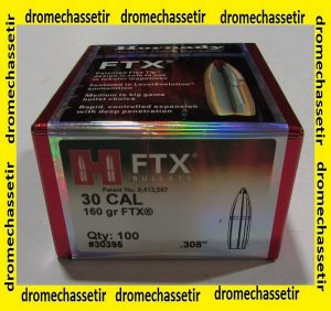 boite de 100 ogives Hornady FTX cal 30-30 win poids 160 grains ref 30395