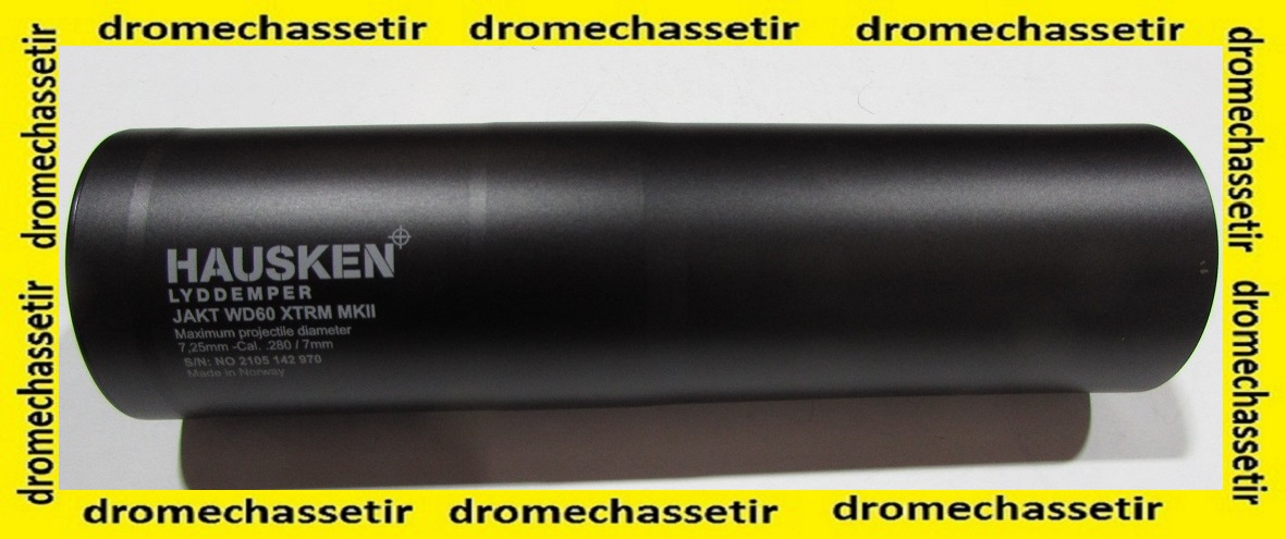 silencieux Hausken XTRM MK2 WD 60 cal 7,2mm filetage 18x100 noir