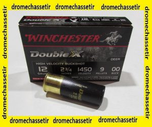 boite de 5 cartouches Winchester double XX, cal 12/70, chevrotines 9 grains