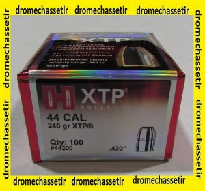 lot 100 ogives Hornady XTP pointe creuse , cal 44, poids 240 grs ref 44200