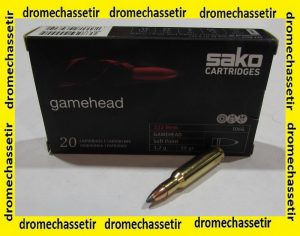 Boite 20 cartouches SAKO 222 remington 50 grains GAMEHEAD soft point