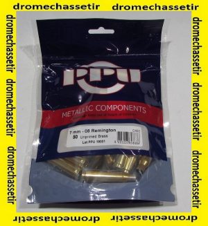 lot de 50 douilles laiton Partizan Calibre 7-08 Remington, amorcage boxer