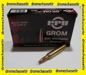 boite 20 cartouches Partizan cal 300 Winchester Magnum 170 grains GROM