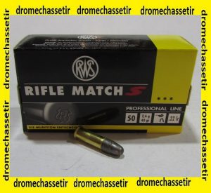 1 boite de 50 cartouches RWS Rifle Match 22LR, 40 grains