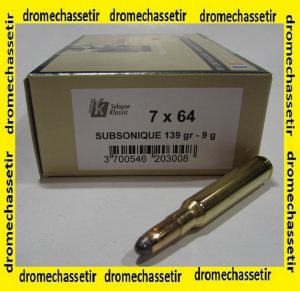 boite 20 cartouches de calibre 7x64 Sologne Subsonique 139 grains T-Mantel