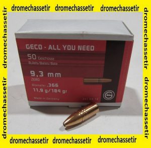 1 boite de 50 Ogives Geco, calibre 9,3 Zero 184 grains