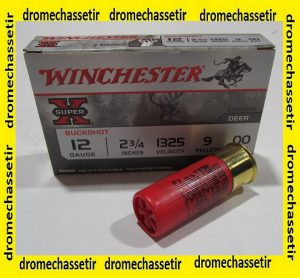 boite de 5 cartouches Winchester Super X cal 12/70 chevrotines 9 grains