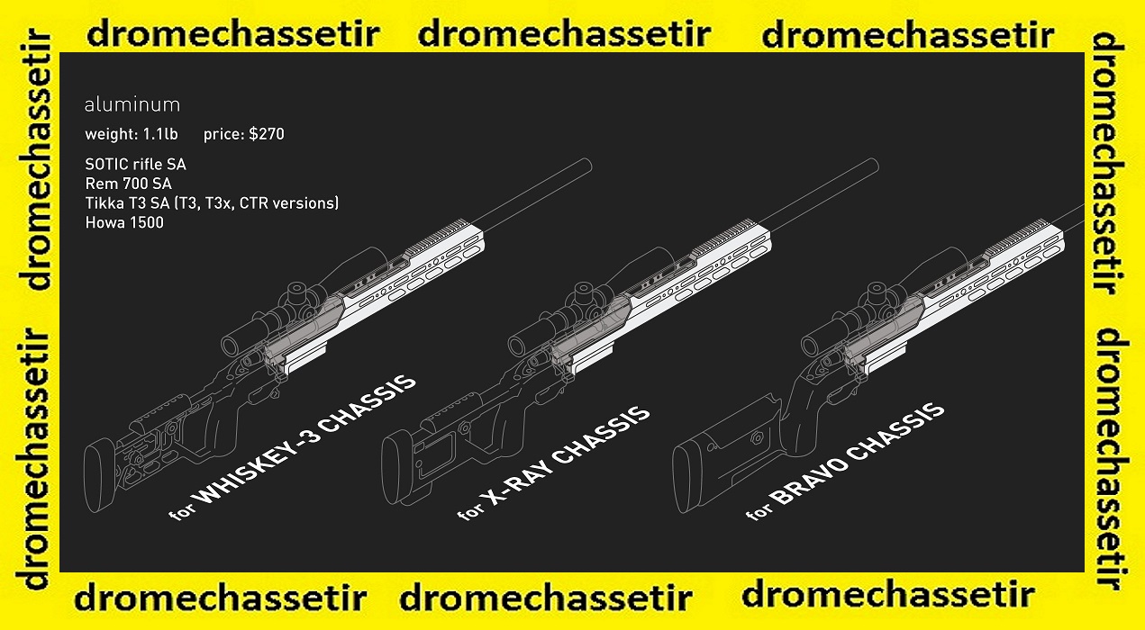 Garde main Aluminium KRG enclosed forend pour Tikka T3 action courte noir