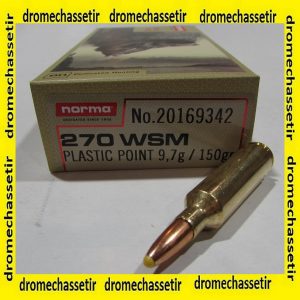 boite 20 cartouche cal 270 WSM Norma pointe plastique 150 grains