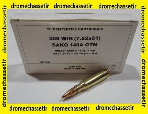 boite 20 cartouches Sako cal 308 winchester 175 grains HPBT