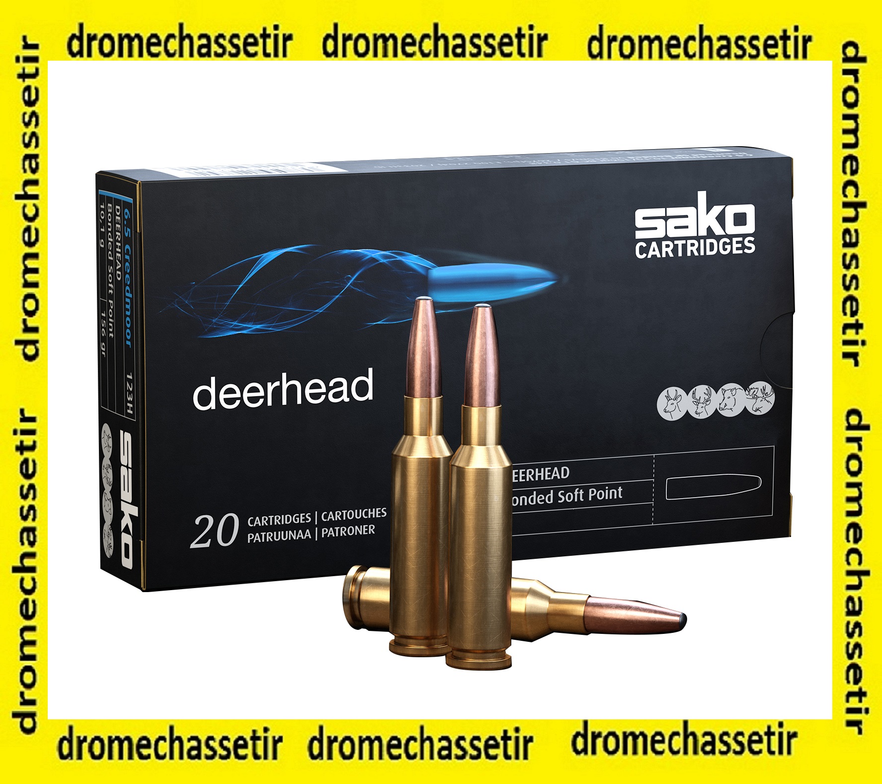 boite de 20 cartouches Sako DEERHEAD cal 6.5 creedmoor 156 grains SP