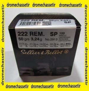boite de 100 cartouches sellier bellot cal 222 Remington 50 grains FMJBT