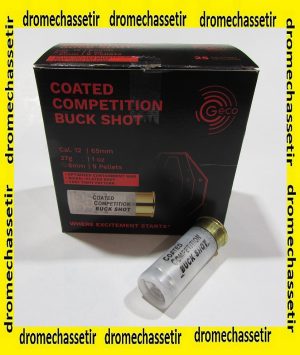 Boite de 25 cartouches GECO cal 12/65 chevrotines 9 grains